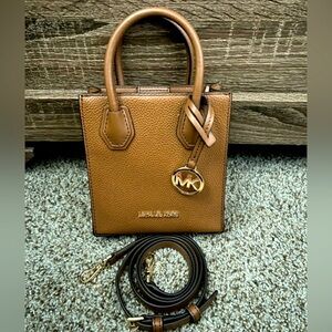 Michael Kors Tan Pebbled Leather Mini Tote with Gold Hardware